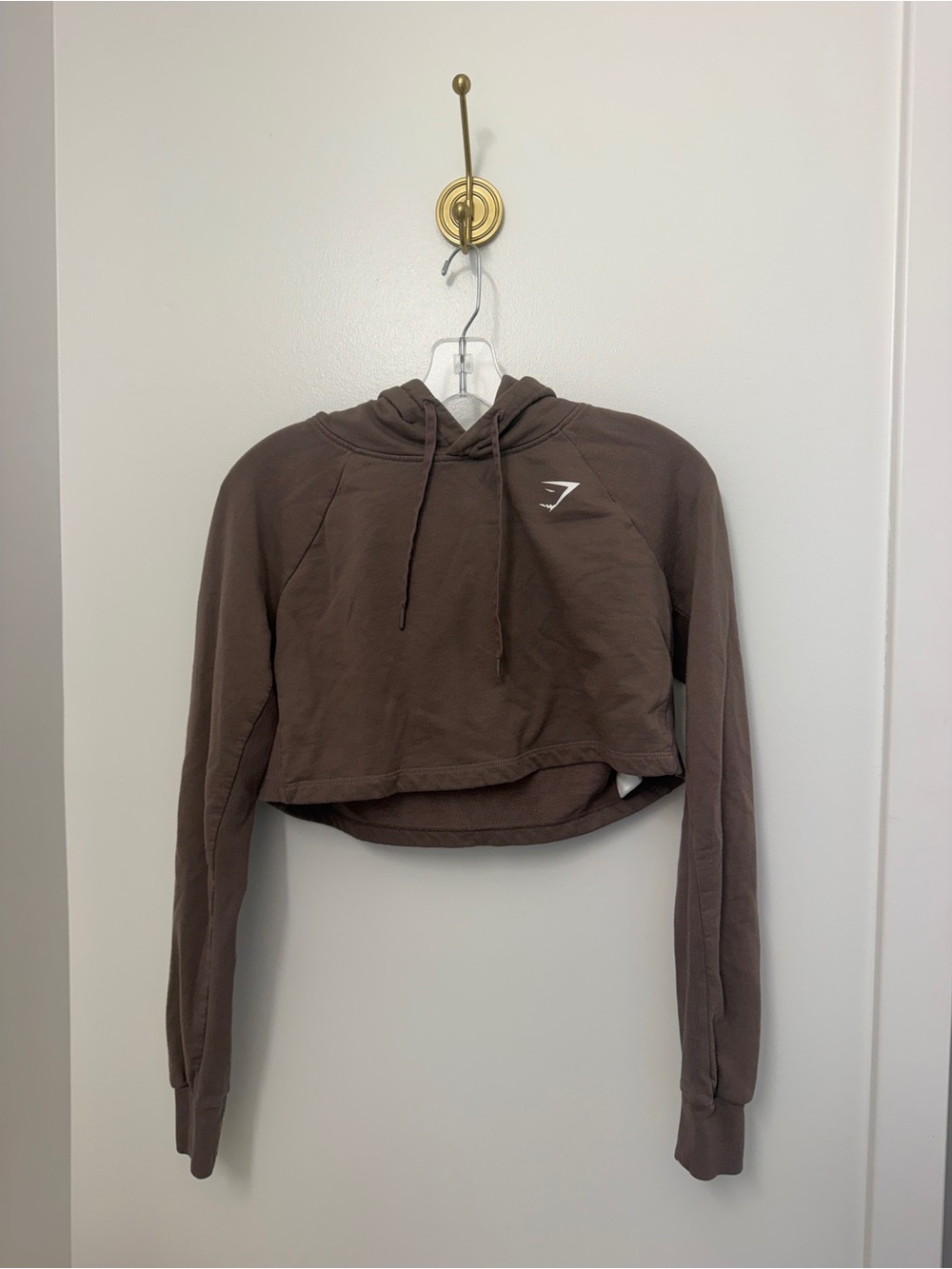 Gymshark Brown Cropped Pullover Hoodie